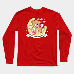 Love You To The Moon And Back XOXO Cute Teddy Bear Long Sleeve T-Shirt